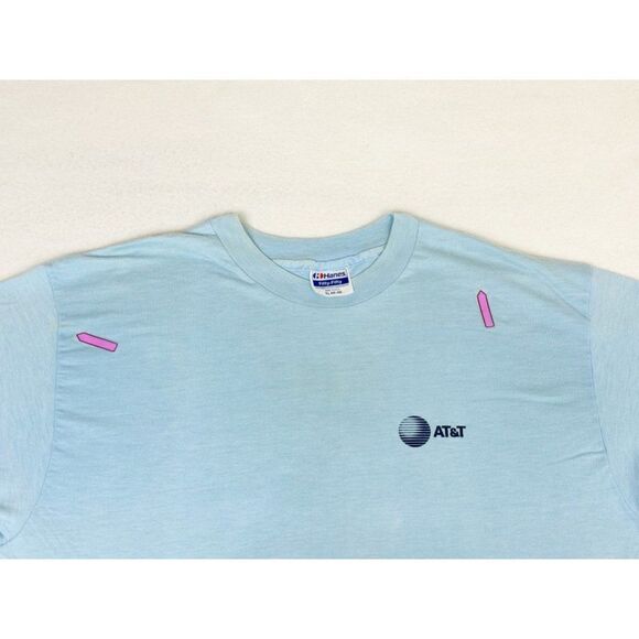 Vintage 80s ATT T-Shirt Blue XL Telephone Cable Company Single Stitch - Picture 5 of 10